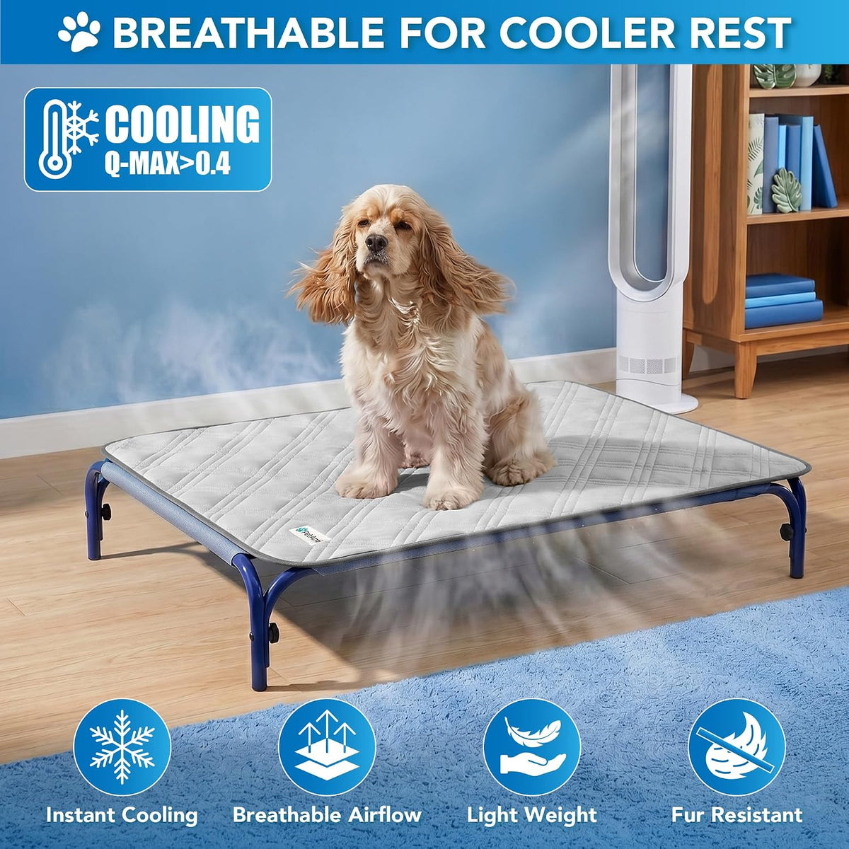 PetAmi Waterproof Dog Cooling Mat Pet Pad for Crate Couch Bed - Light Grey / X-Large (60x80) - image 3