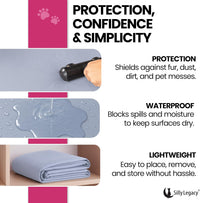 Thin Reversible Waterproof Protective Bed Cover, for Pets - Twin 90 x 55 inch / Gray - image 3