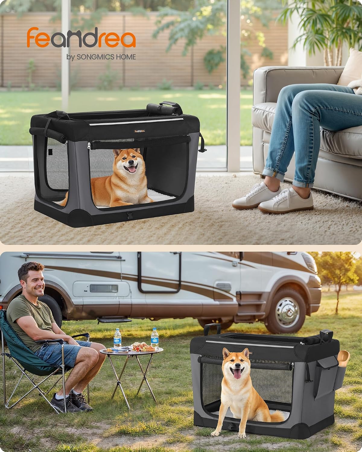 Feandrea Collapsible Dog Crate - L（30"L x 21"W x 21"H） - image 2