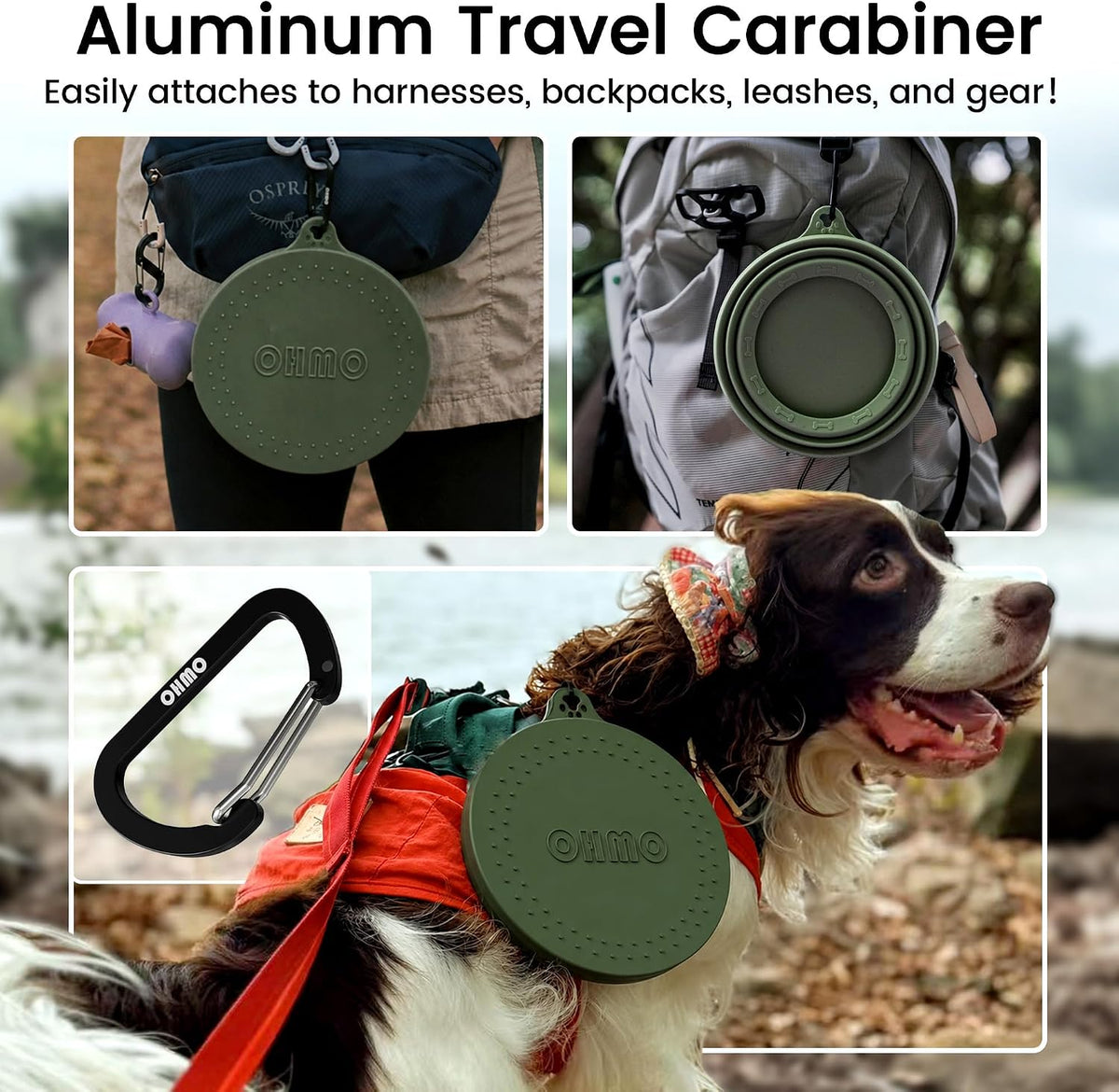 OHMO Spill Proof Collapsible Dog Bowl - 24oz / Camo Green - image 4