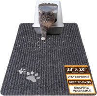 Cat Litter Mat, 20" x 28" Litter Trapping Mat, Waterproof – Daily Care for Cats - Grey / 20x28 Inch (Pack of 1)