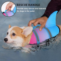 Dogcheer Dog Life Jacket, Cute Shark Dog Life Vest for Swimming Boating with Superior Buoyancy - Gradient Red-Blue / X-large - image 2
