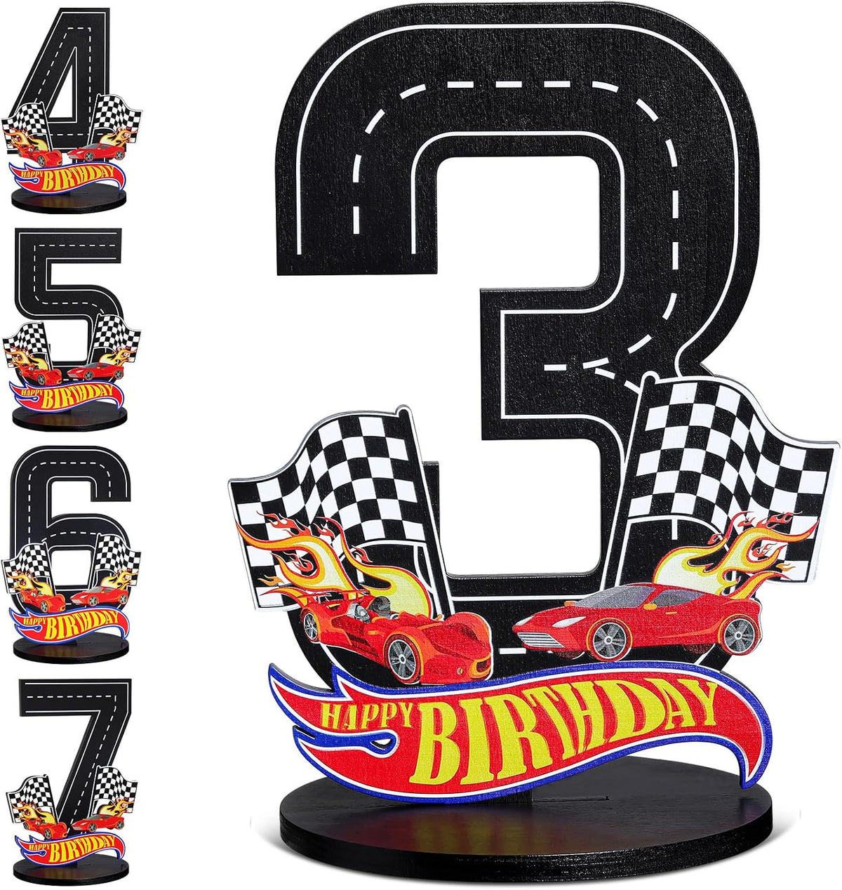 MiniInflat Race Car 5th Birthday Number Sign Centerpiece Race Car - 3rd