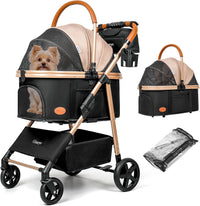 Dog Cat Stroller for Small/Medium Pets - Khaki