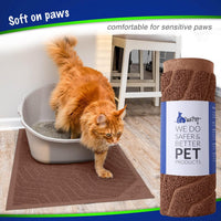 Cat Litter Box Mat, Kitty Premium PVC Pad, Durable Trapping Rug - 35x23 Inch (Pack of 1) / #02 Brown - image 3