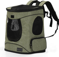 Petsfit Dog and Cat Backpack Carrier, Padded Waist Support - AGreen