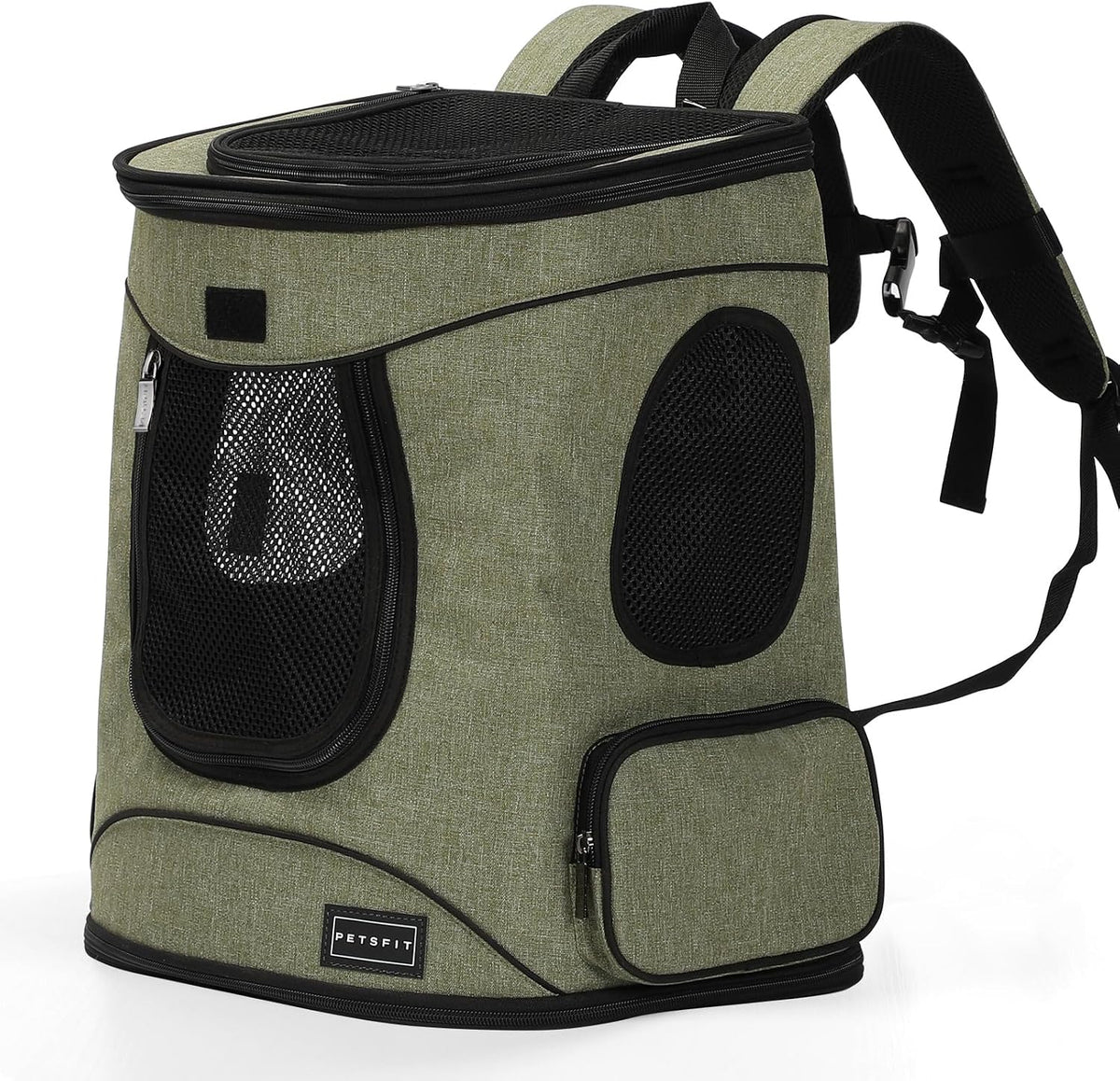 Petsfit Dog and Cat Backpack Carrier, Padded Waist Support - AGreen