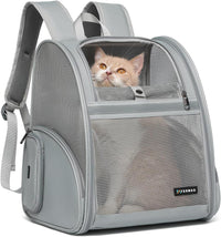 Cat Backpack Carrier for Small Dogs and Medium cat Puppy Kitten Bunny - Gray / 12.9"L x 10.6"W x 15.5"H
