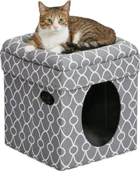MidWest Homes for Pets Feline Nuvo Curious Cat Cube - Gray / Small