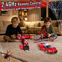 Spider Remote Control Car with Police Light - Red - image 4