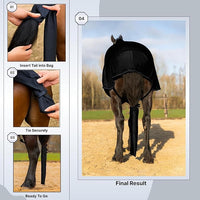 RESISTANCE Spandex Horse Tail Bag Only for Horses - 23"x10" Ties, Nylon Material - to Keep The Horse Tail Clean and Protected - Royal Blue (Pack of 3)