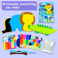 EZCRA Unicorn Sewing Kit for Kids Ages 4-8, 4 Beginner Projects - Safari 4-in-1 - image 3