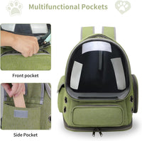 Cat Backpack Carrier for Cats and Small Dogs - Green / Large - image 3