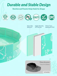 Hikiddy Foldable Kiddie Pool with Canopy: Baby Infant Toddler Kids - Mint-lemon / 47in - image 3