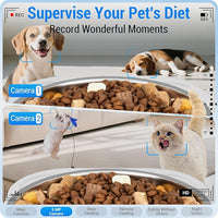 Automatic Cat Feeder with Two HD Camera for 2 Cats: 7L Automatic Dog Feeder with Night Vision & Slow Feed, 5G WiFi Auto Cat Food Dispenser for Multiple Pet, Detachable for Cleaning - 29 Cup