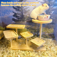 Wooden Hamster Platform Climb Toy Cage Accessories for Gerbil Dwarf - Large - image 3