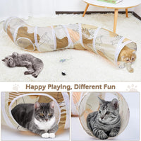Glittme Cat Tunnel, Cat Tunnels for Indoor Cats - Beige Cat - image 4
