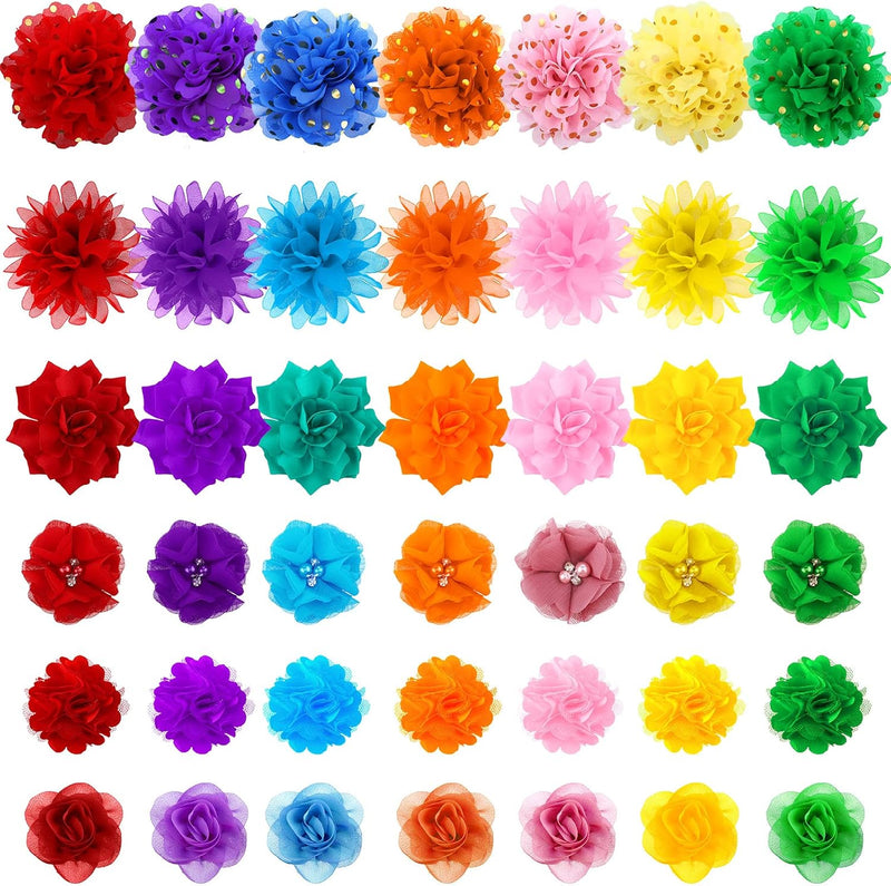 42 Pcs Dog Collar Flowers Bow Accessories Bulk, Cute Colors – Essentials for Dogs