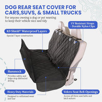 4Knines Heavy-Duty Rear Seat Cover for Dogs - Extra Large / Black - image 3