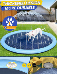 Splash Pad Non-Slip Dogs Cool Sprinkler Pool Extra Large Splash Pads – Fun for Kids & Family - 87 inch - image 3