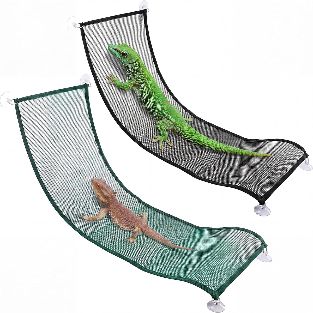 Silkfly Large Beard Dragon Hammock, Brown - 28 x 9 inch / Rectangle / Green and Black