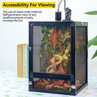 RunDuck Foldable Reptile Terrarium Kit 33 Gallon 26"x17"x17" – Essentials for Reptiles And Amphibians - Black / 18"x13"x13" - image 3