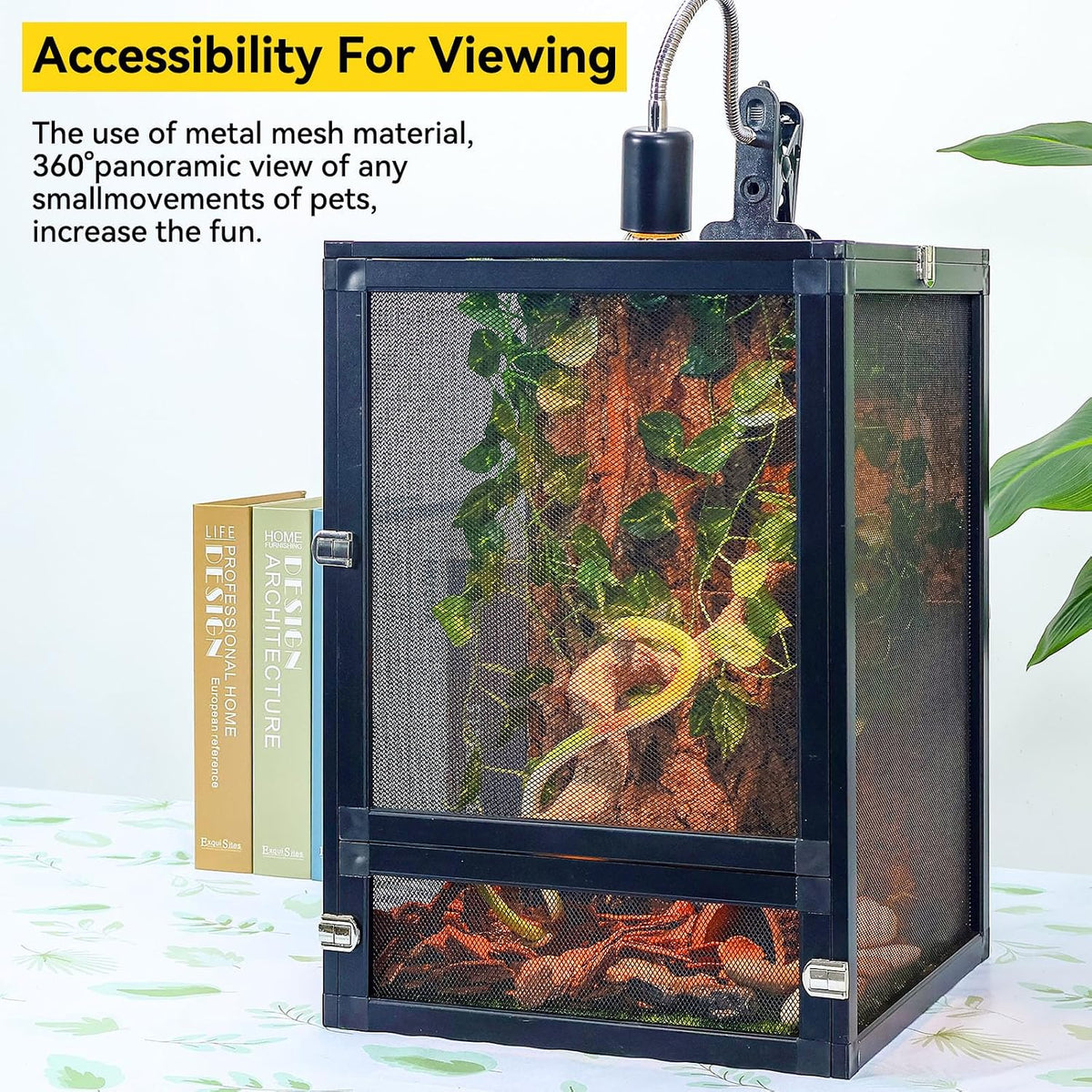 RunDuck Foldable Reptile Terrarium Kit 33 Gallon 26"x17"x17" – Essentials for Reptiles And Amphibians - Black / 18"x13"x13" - image 3