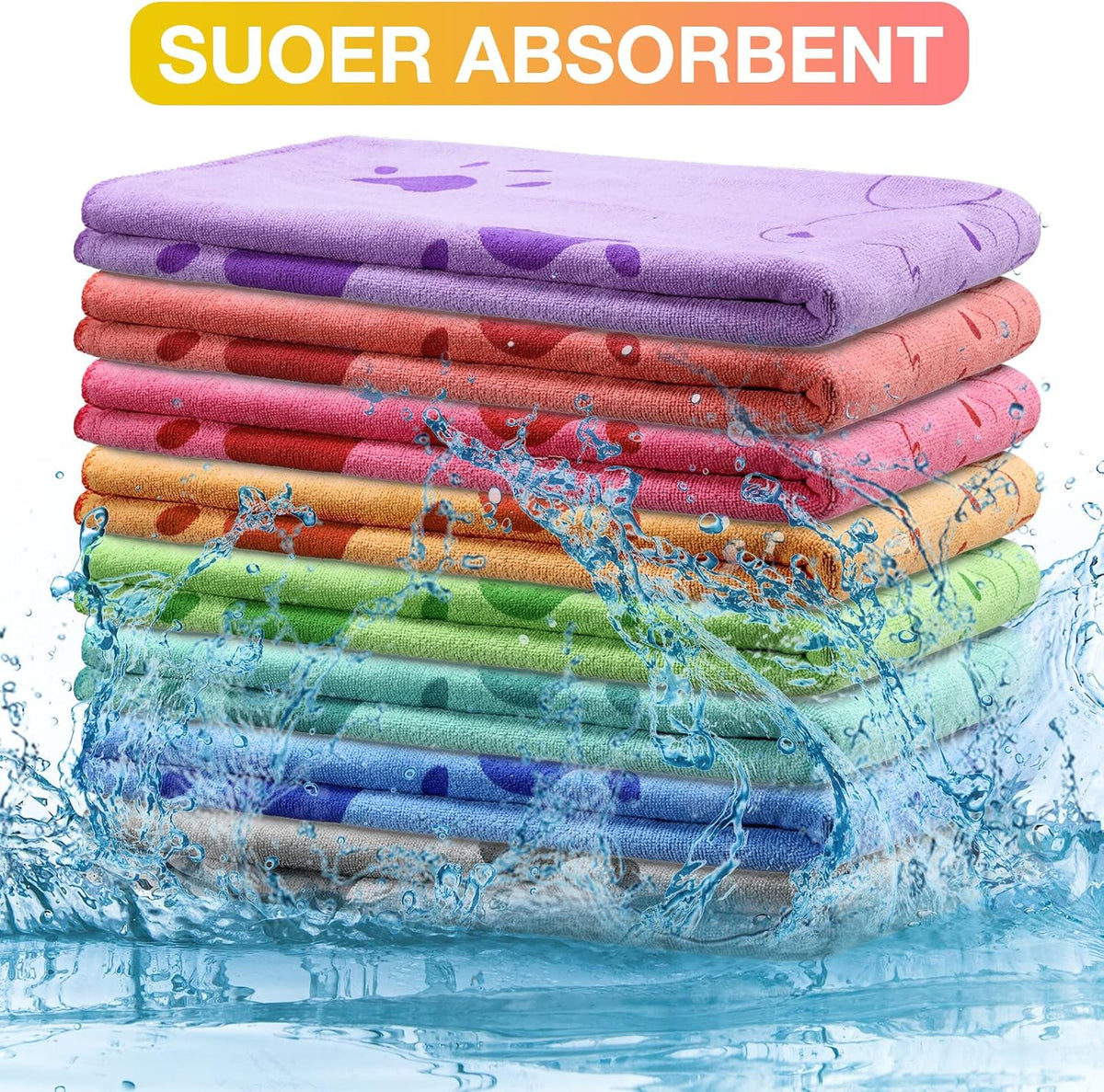 8 Pcs 55 x 28" Dog Towels Absorbent Microfiber Bath Drying Towels - image 3