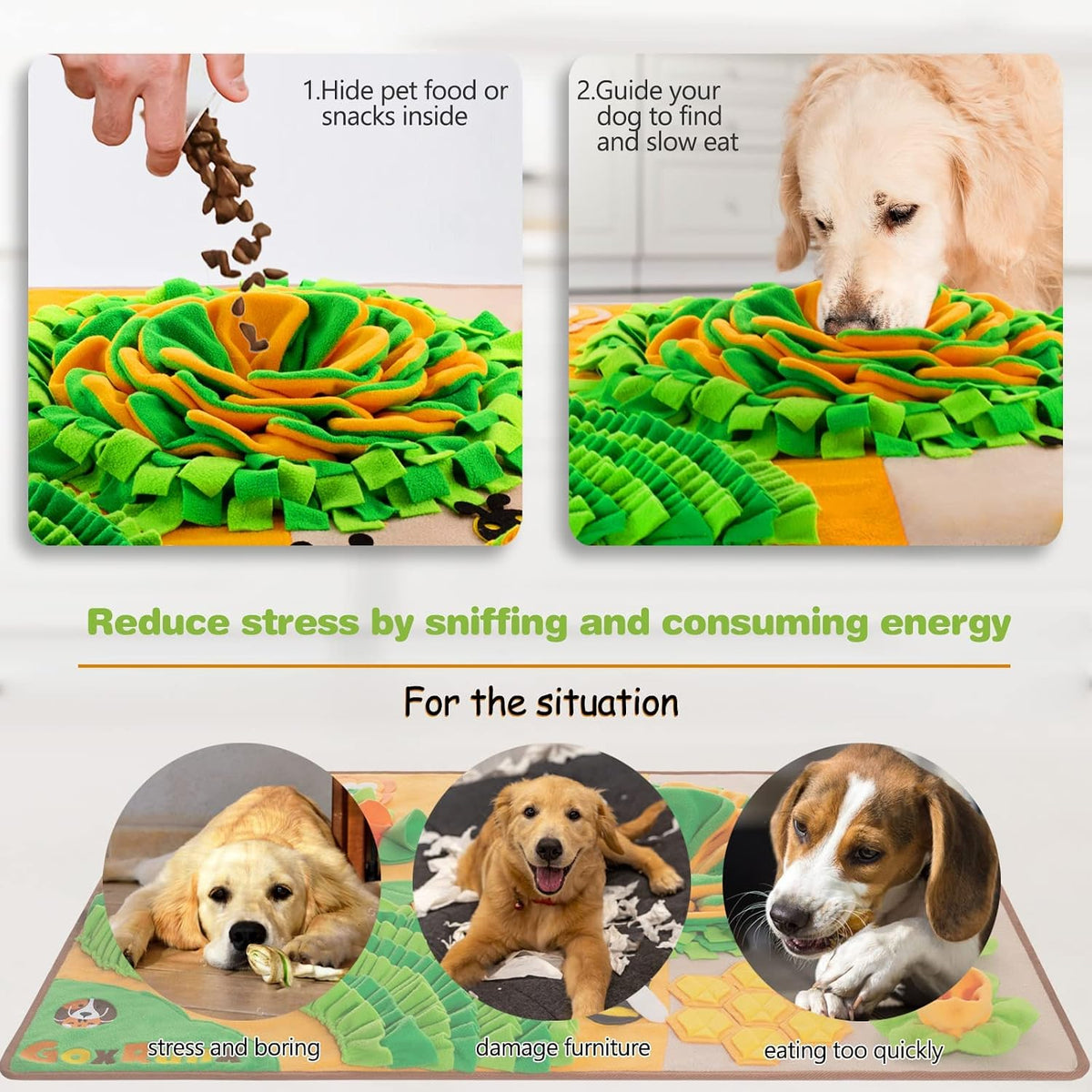 Snuffle Mat for Dogs 40'' X 27'' Large Dog Feeding Mats Pet Sniff - image 4