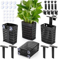 2026 Latest Upgraded Aquarium Plant Holder Adjustable Height - Black-4 Pack