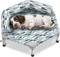 Elevated Dog Bed with Bolster - 6 side Bolster / Small