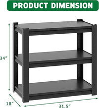 Metal Aquarium Stand with a Adjustable 3-Tier Fish Tank Rack,Tank Not Included,for Home Office(31.5" L x 18" W x 34" H). (Black)