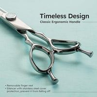 7" Dog Grooming Scissors – Sawtooth Blade, VG10 Stainless Steel for Sharpness, Durability, and Edge Retention, Perfect for Grooming Maltese, Yorkie, Schnauzer