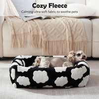 JOEJOY Cute Dog Bed Medium Size Dog - Cozy Clouds Black / M (30"x24"x8") - image 4