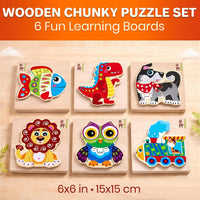 8 Wooden Puzzles for Toddlers 1-3 - Mosaic 6 - image 2