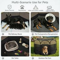 Siedihit Dog Cat Playpen, Puppy Pet Playpen Indoor for Small Dog Crate Tent Cage Outdoor, Portable - Black Khaki / Extra Large - image 3