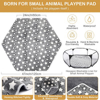 Guinea Pig Playpen with Mat Small Animal - Black / Star - image 3