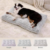 Large Dog Crate Bed Mat, Washable Plush Pad for Large Breeds – Essentials for Dogs - Gray / 41.0" L x 27.0" W x 4.0" Th - image 3