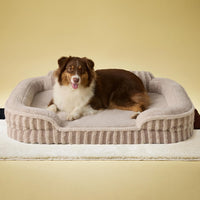 LE SURE Cute Cozy High Back Orthopedic Dog Beds Medium Size Dog - 35.0"l X 25.0"w X 7.0"th / Hazel