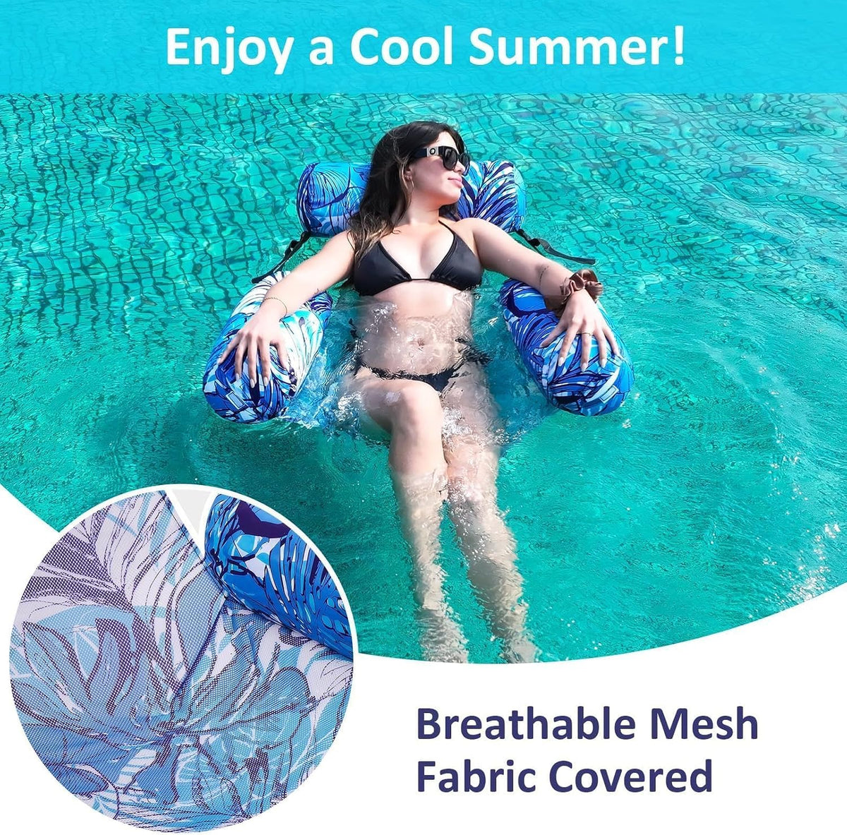 Inflatable Pool Floats Chair - Blue - image 4