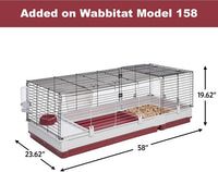 Midwest Homes for Pets Deluxe Rabbit & Guinea Pig Cage - Maroon/White / Standard Wire Extension - image 3