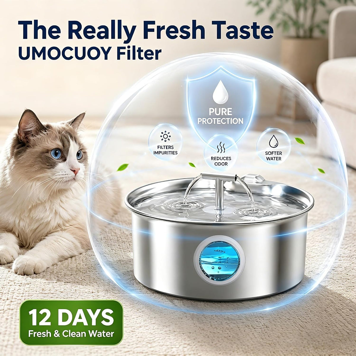 Cat Water Fountain Filter Replacement: 6 PCS Carbon & Sponges – Essentials for Cats - 6 Filters + 6 Sponges - image 3