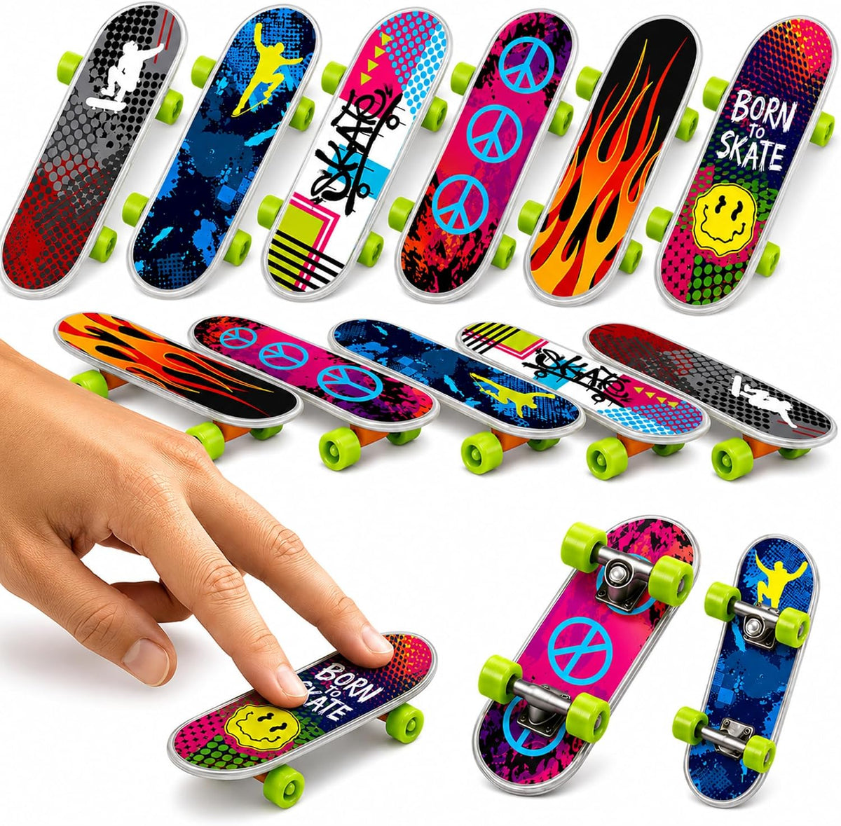 ArtCreativity 144 pack of 2 inch mini finger skateboards in assorted designs