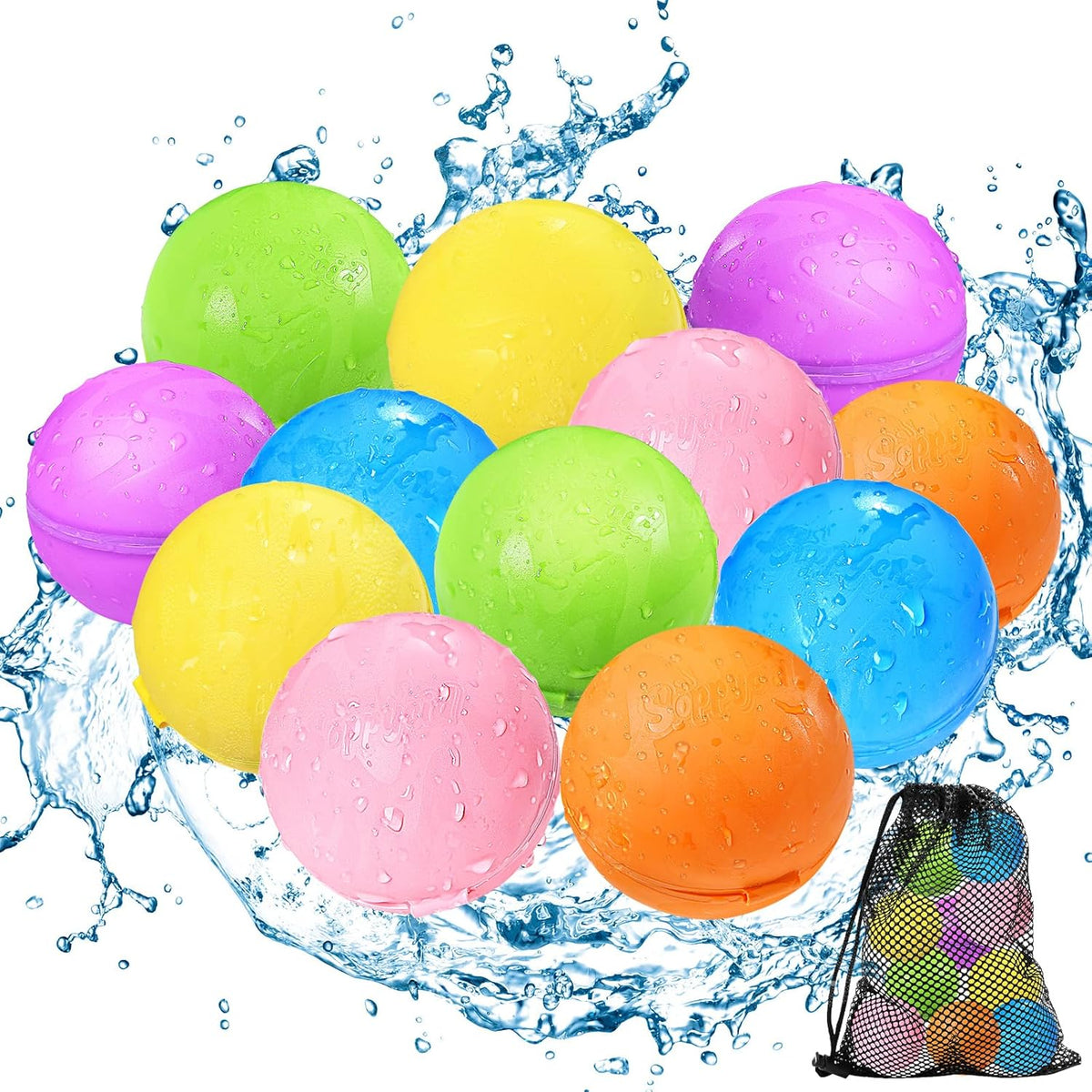 Tlitlimom 16Pcs Reusable Water Bomb Balloons - 12Pack