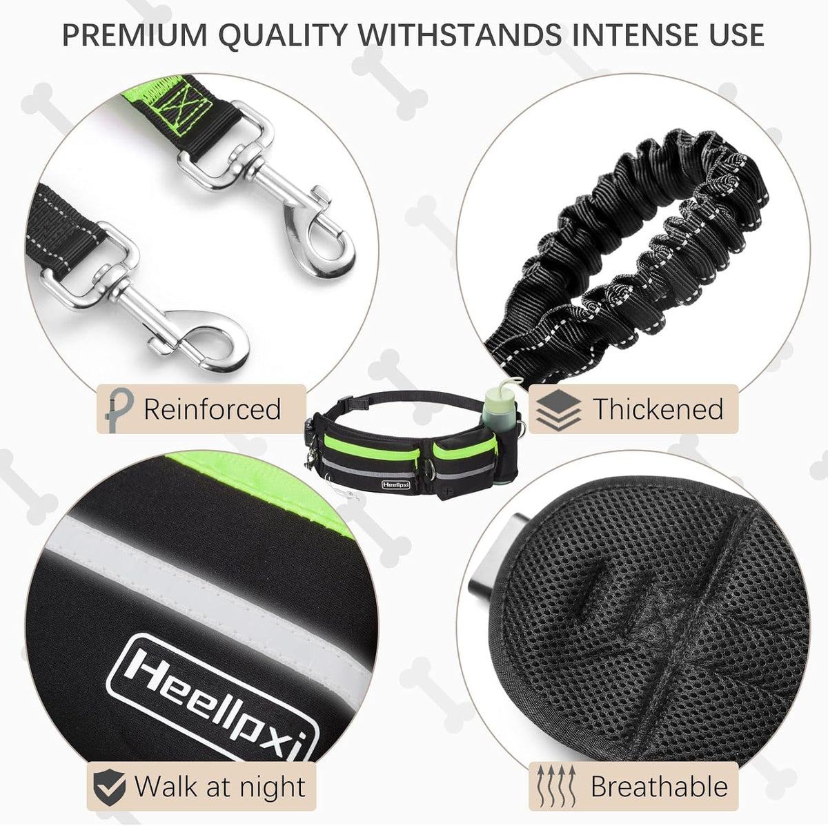 Hands-Free Dog Leash with Pouch - Green - image 2