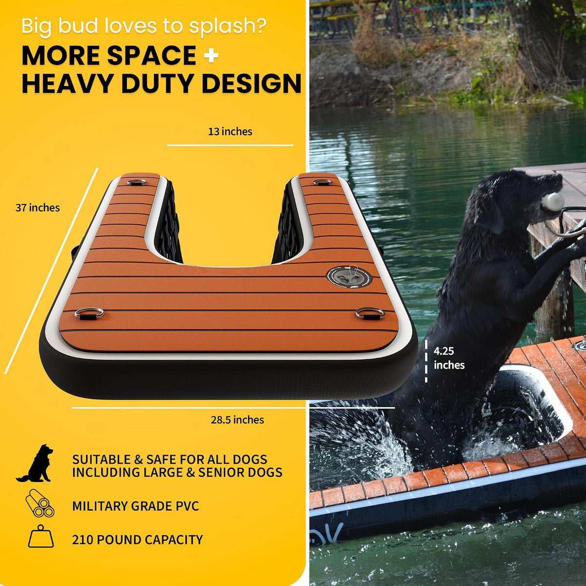 DOK Dog-DOK Inflatable Dock Platform: Safe & Easy Water Access - Mini (30 lbs) / Dog-DOK - image 4