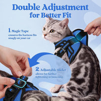 rabbitgoo Cat Harness and Leash Set, Step-in Soft Vest - XL / Blue - image 2
