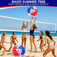 TURNMEON 5 Pack Sequins Beach Balls 16 Inch 24 Inch Pool Party - Patriotic / 2 pcs 24inch+3 pcs 16inch - image 3