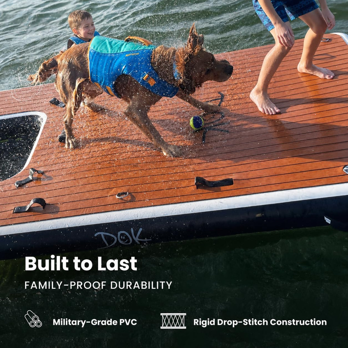 DOK Dog-DOK Inflatable Dock Platform: Safe & Easy Water Access - 8' x 5' / Party-DOK - image 4