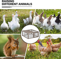 MoNiBloom Foldable Chicken Run Wood Chicken Coop Rabbit Hutch No Assembly Required Indoor/Outdoor Small Animal Nesting Box Portable Habitat Enclosure Spacious Pet Playpen 45.5 x 42.5 x 20 inch Grey